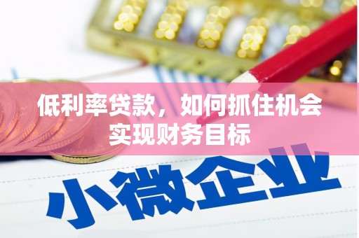 维西低利率贷款，如何抓住机会实现财务目标