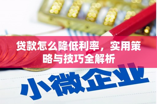 维西贷款怎么降低利率，实用策略与技巧全解析