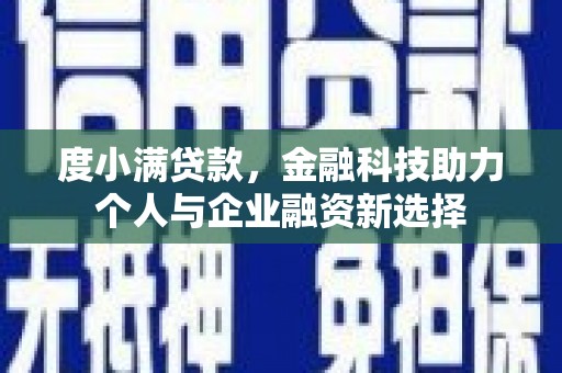 维西度小满贷款，金融科技助力个人与企业融资新选择