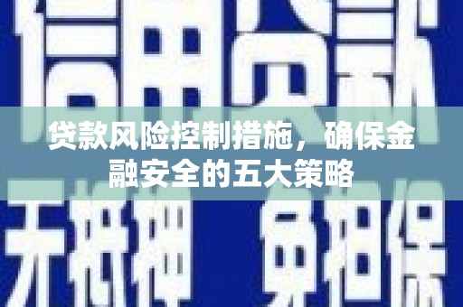 维西贷款风险控制措施，确保金融安全的五大策略