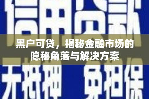 维西黑户可贷，揭秘金融市场的隐秘角落与解决方案