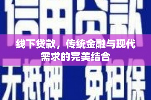 维西线下贷款，传统金融与现代需求的完美结合