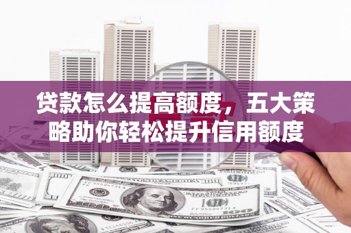 维西贷款怎么提高额度，五大策略助你轻松提升信用额度