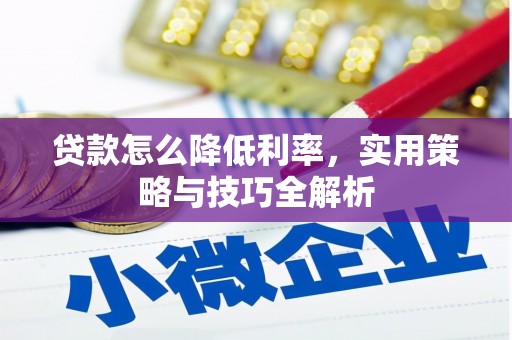 维西贷款怎么降低利率，实用策略与技巧全解析