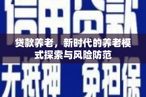维西贷款养老，新时代的养老模式探索与风险防范